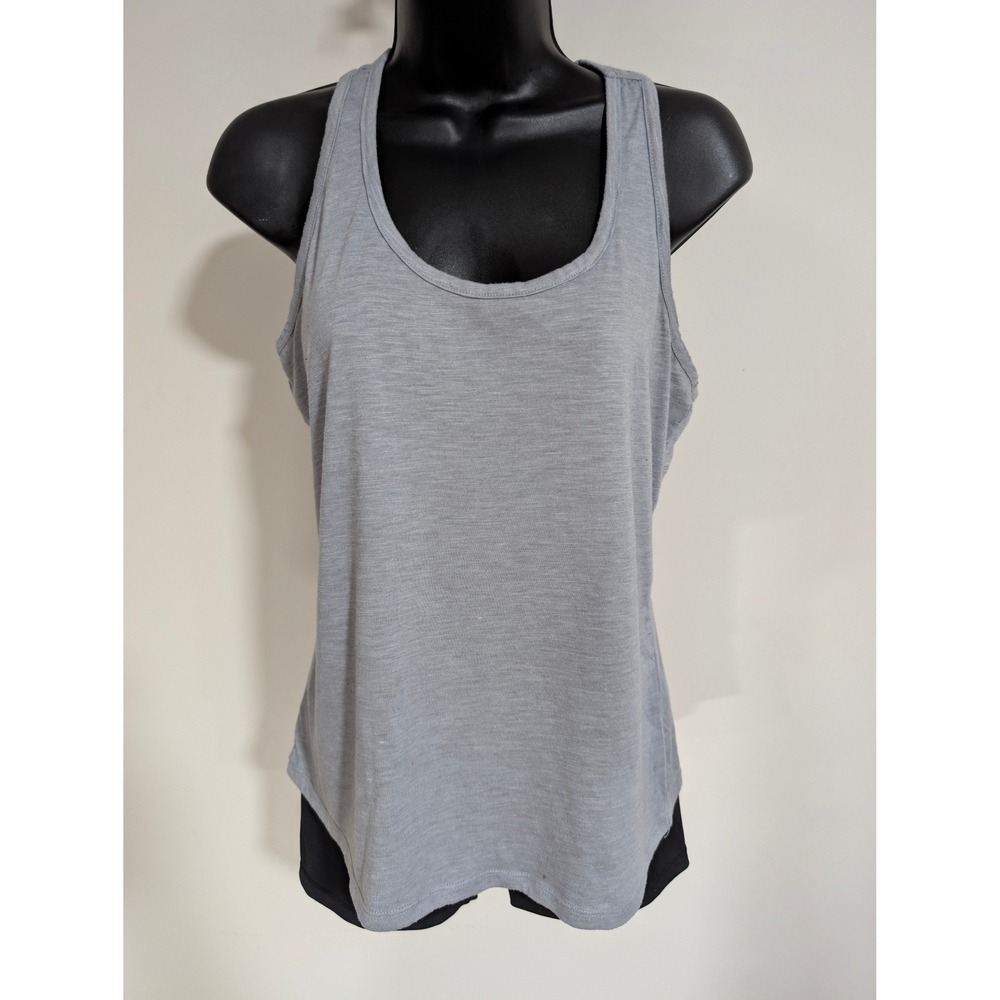 Balance Collection Gray Tank Top Racerback Sleeveless Athletic Keyhole Medium
